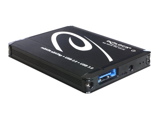 DeLOCK External Enclosure mSATA > Multiport USB 3.0 + eSATAp - Speichergehäuse - mSATA - SATA 6Gb/s - eSATA 6Gb/s, USB 3.0
