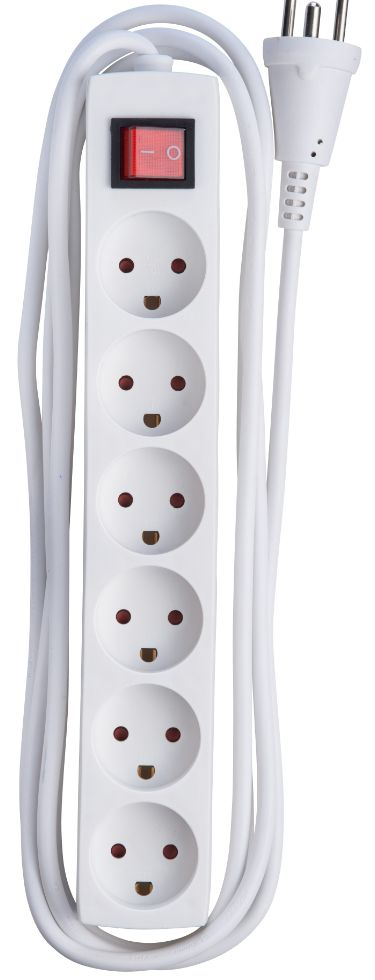 MicroConnect MC-GRU0630DK - 3 m - Drinnen - Typ K - Typ K - Weiß - 6 AC-Ausgänge, Ansicht 2