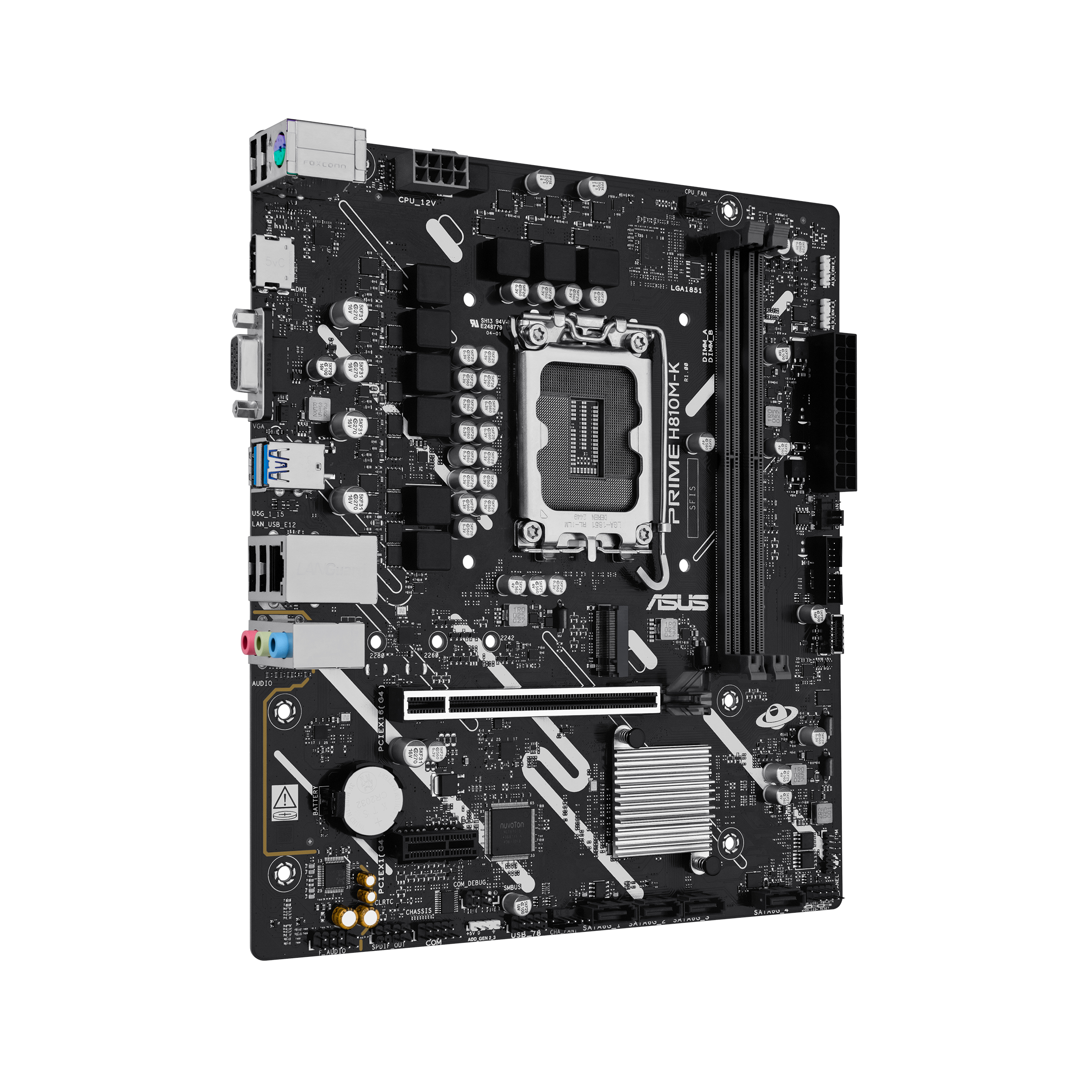 ASUS PRIME H810M-K-mATX Mainboard Sockel 1851 HDMI/VGA - Mainboard - Intel Sockel 1851 (Core Ultra 100&200), Ansicht 2