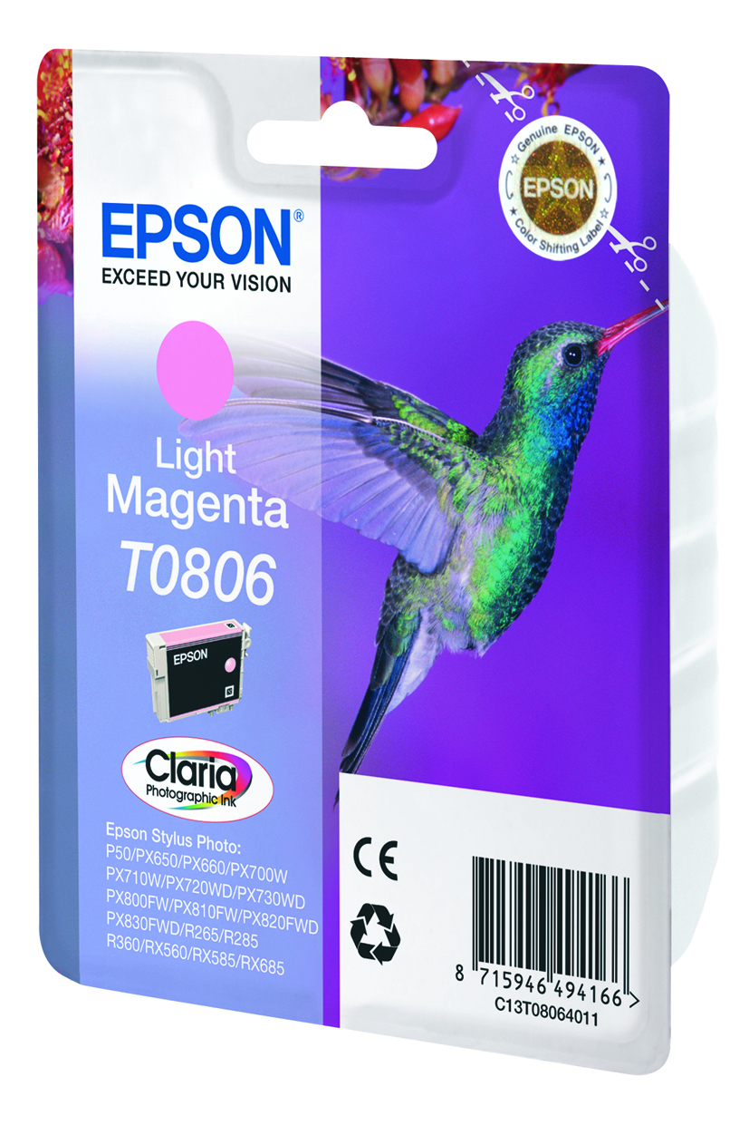 Epson Hummingbird Singlepack Light Magenta T0806 Claria Photographic Ink - Tinte auf Pigmentbasis - 7,4 ml - 1 Stück(e)
