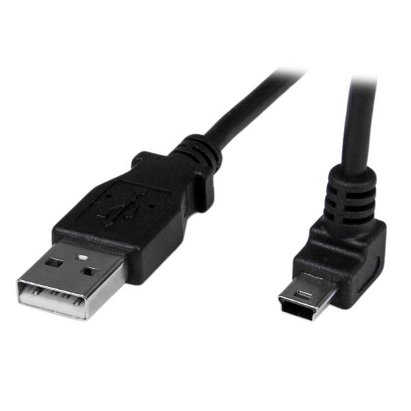 StarTech.com 1m USB auf Mini USB Anschlusskabel 90° gewinkelt - USB A zu Mini B Kabel - 1 x USB A (St), Ansicht 2