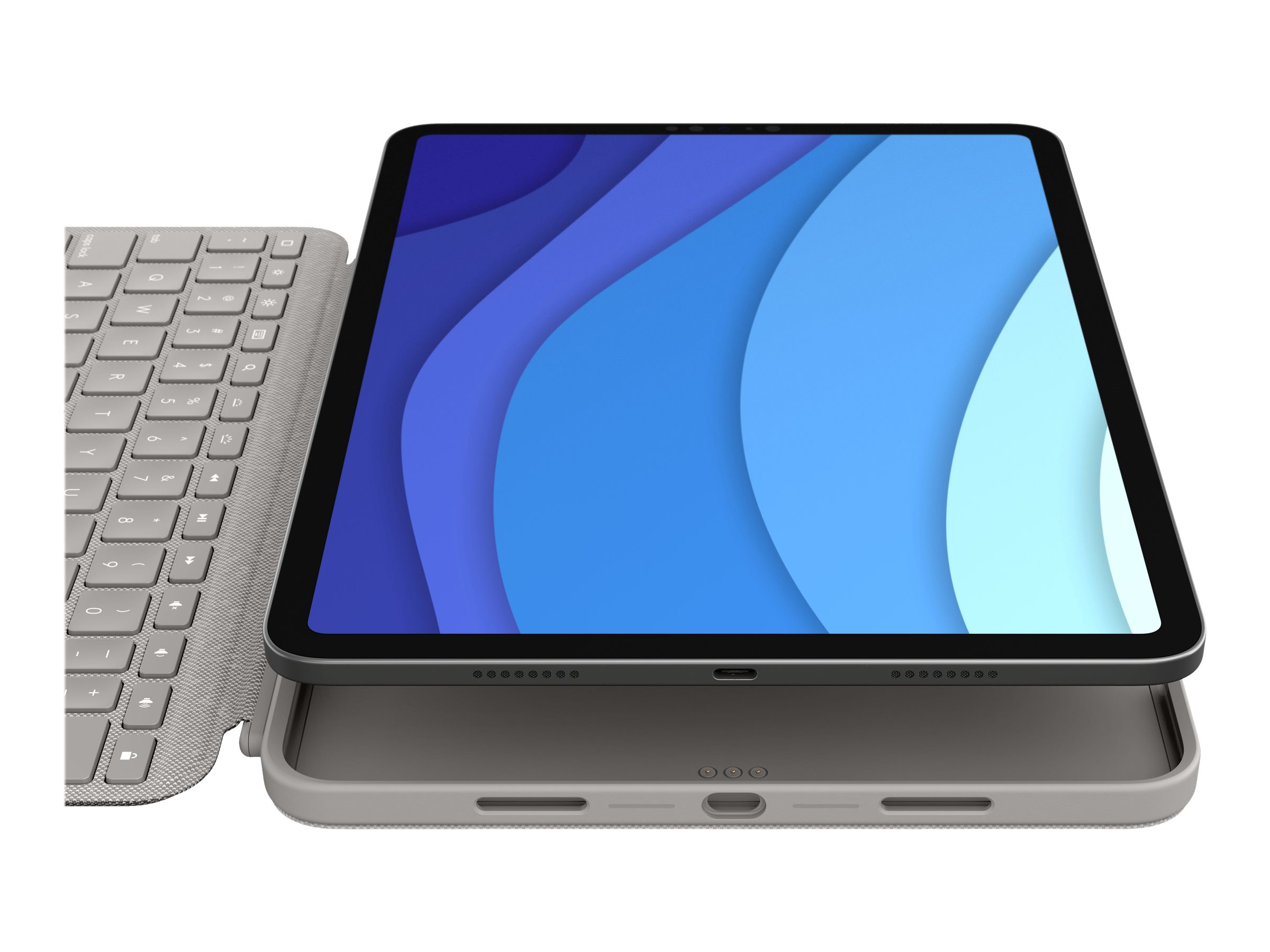 Logitech Combo Touch - Tastatur und Foliohülle - mit Trackpad - hintergrundbeleuchtet - Apple Smart connector - QWERTY - Italienisch - Sand - für Apple 11-inch iPad Pro (1. Generation 2. Generation 3. Generation)