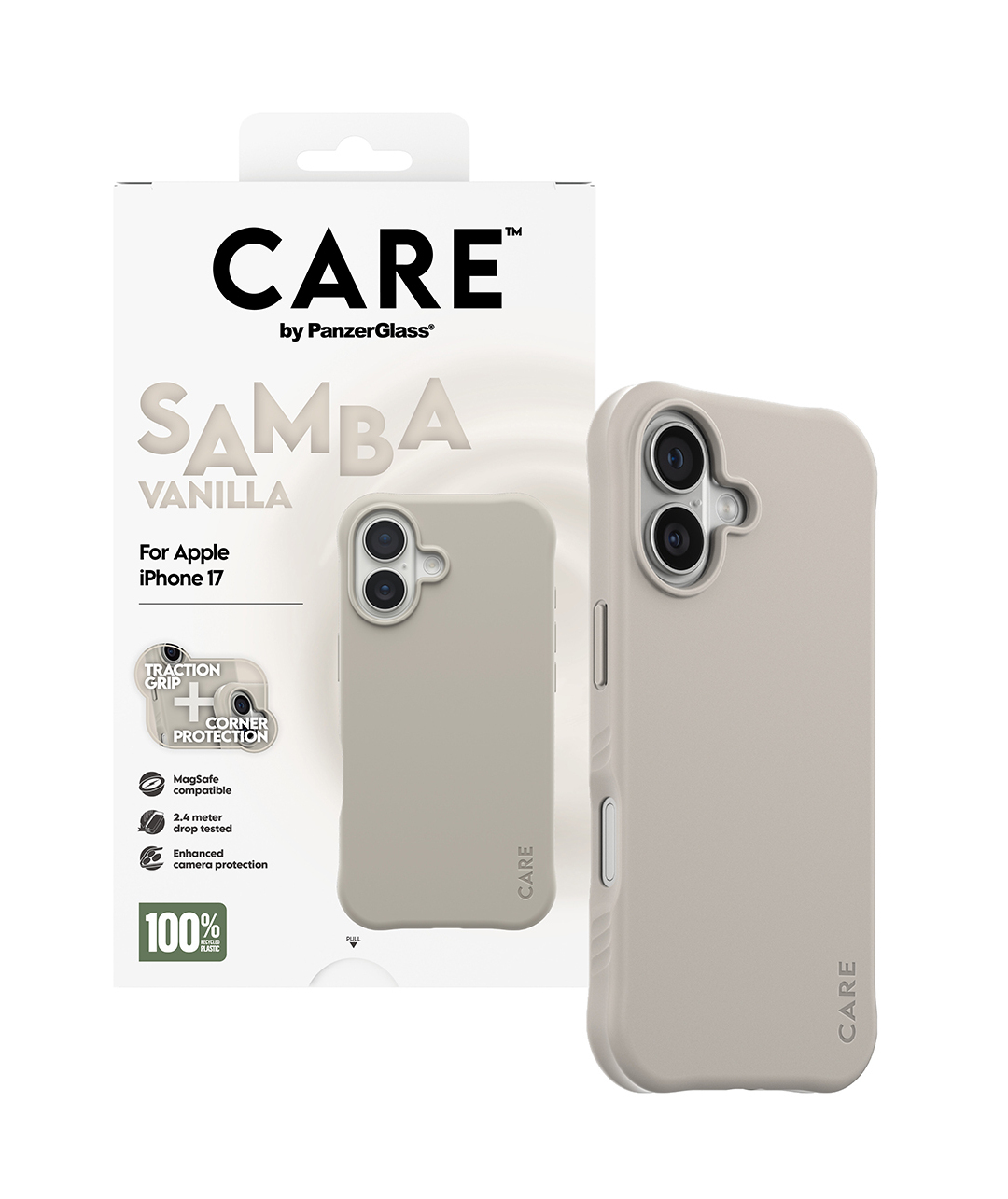 PanzerGlass CARE by Fashionable Case Samba Vanilla w. MagSafe iPhone - Apple - iPhone 17, Ansicht 3