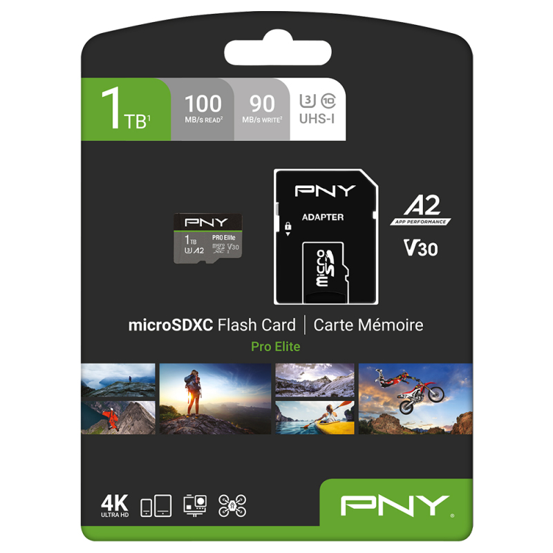 PNY PRO Elite - Flash-Speicherkarte - 1 TB - A2 / Video Class V30 / UHS-I U3 / Class10, Ansicht 3