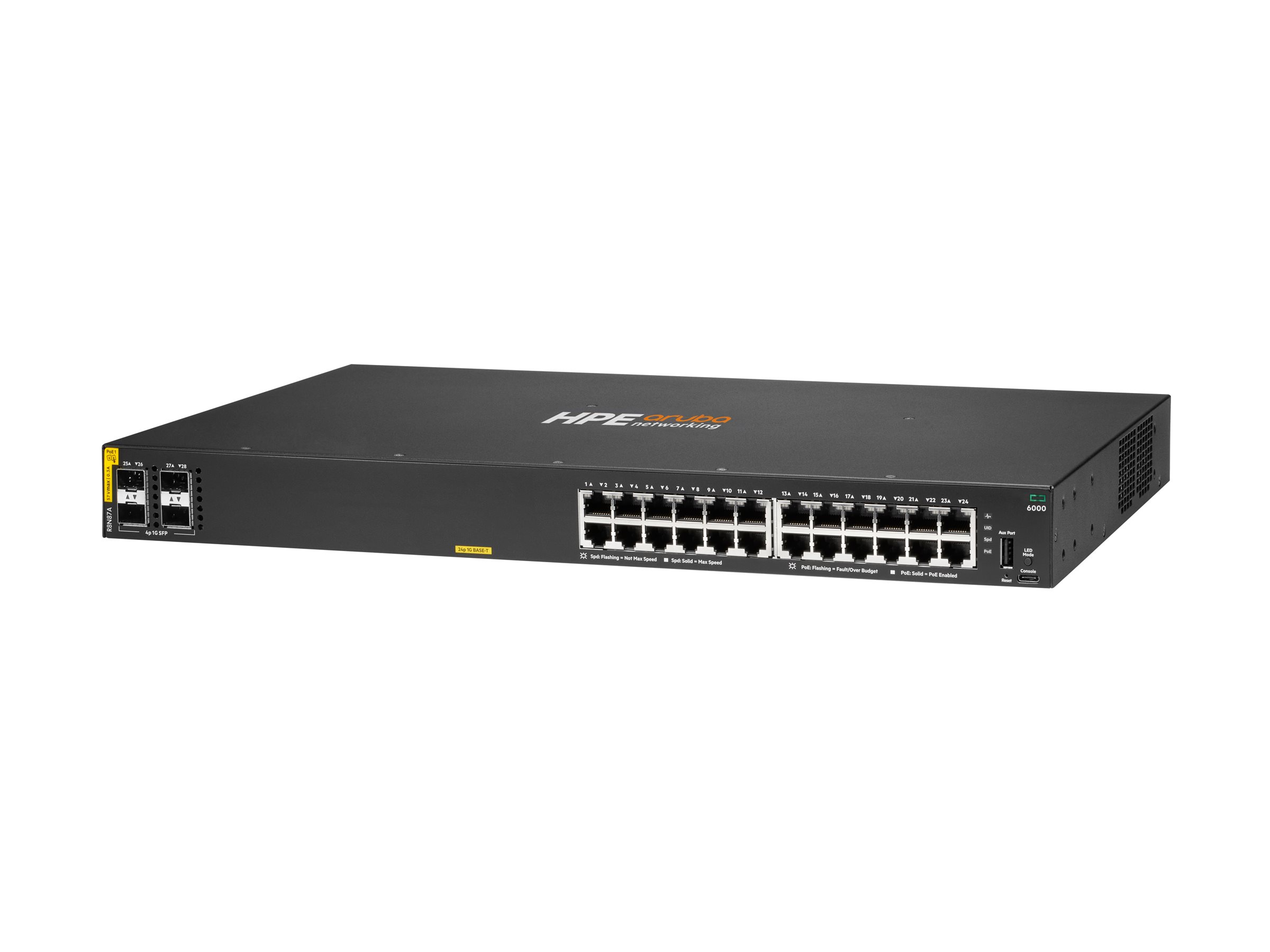 HPE Aruba 6000 24G Class4 PoE 4SFP 370W Switch - Switch - managed - 24 x 10/100/1000 (PoE+)