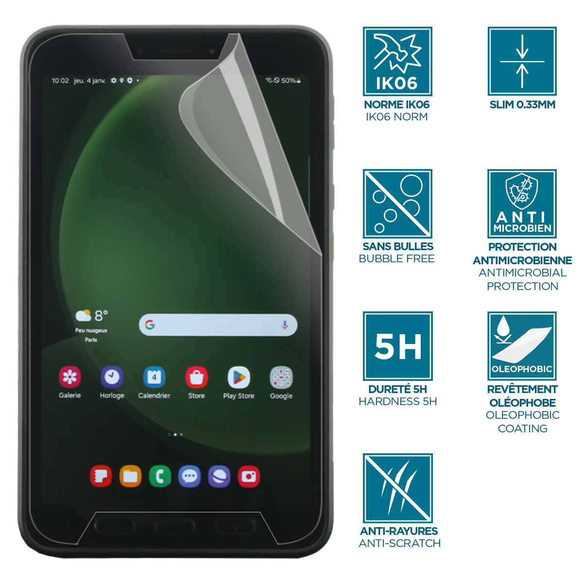 Mobilis Displayschutz Anti-Shock IK06 Galaxy Tab Active 5 8'', Ansicht 2