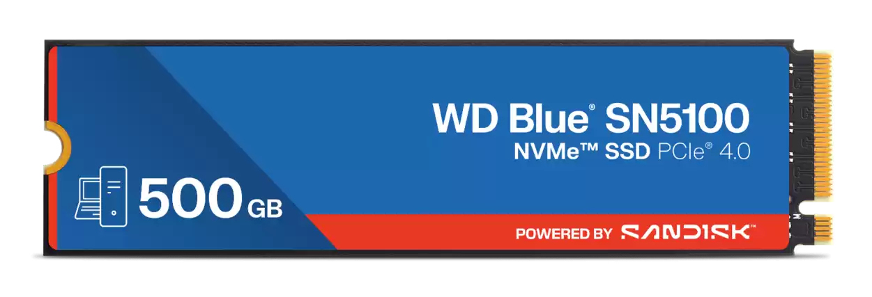 WD Blue SN5100 - SSD - 500 GB - intern - M.2 2280 - PCIe 4.0 (NVMe), Ansicht 2