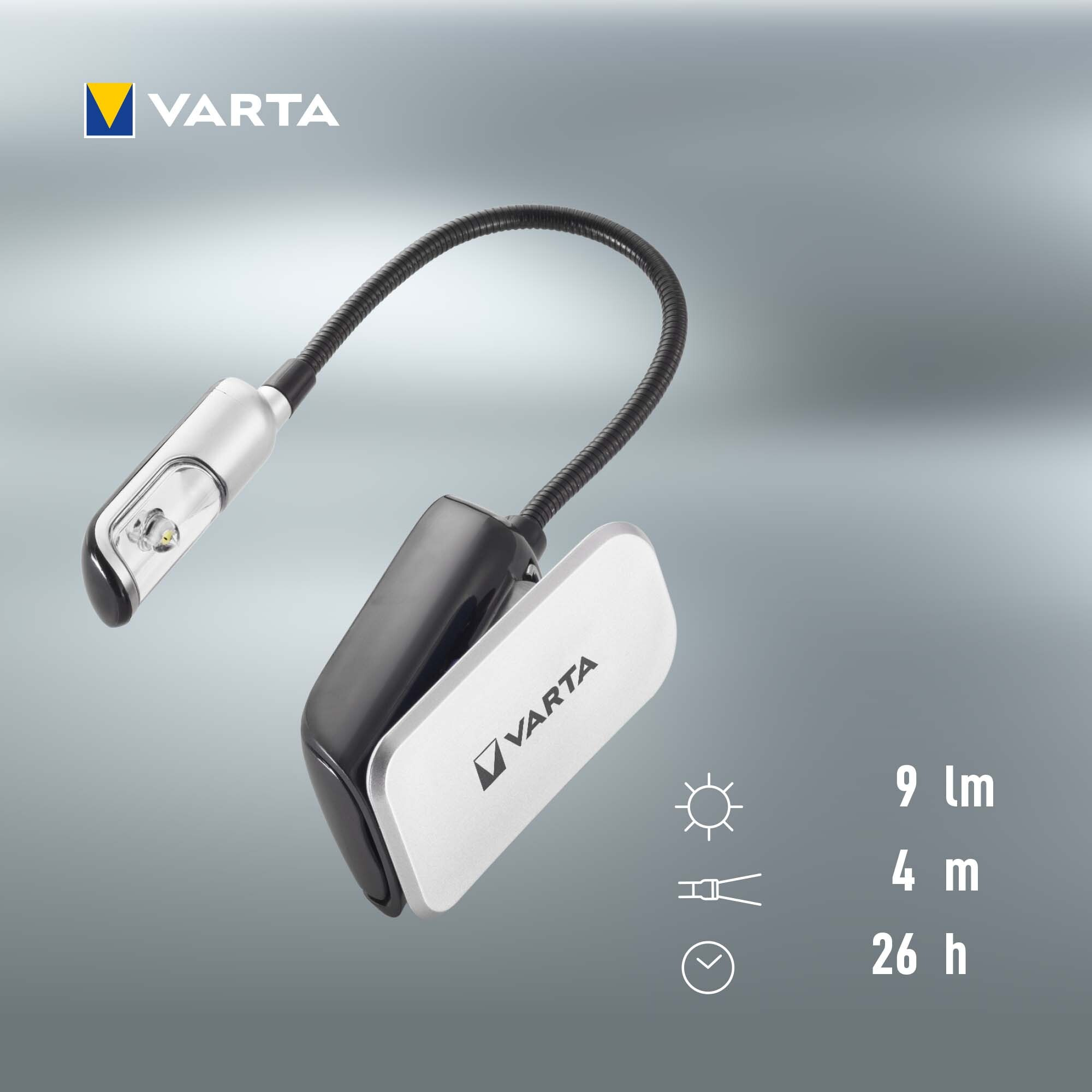 Varta 16618 - Clip Taschenlampe - Schwarz - Silber - Kunststoff - LED - 1 Lampen - 9 lm, Ansicht 2