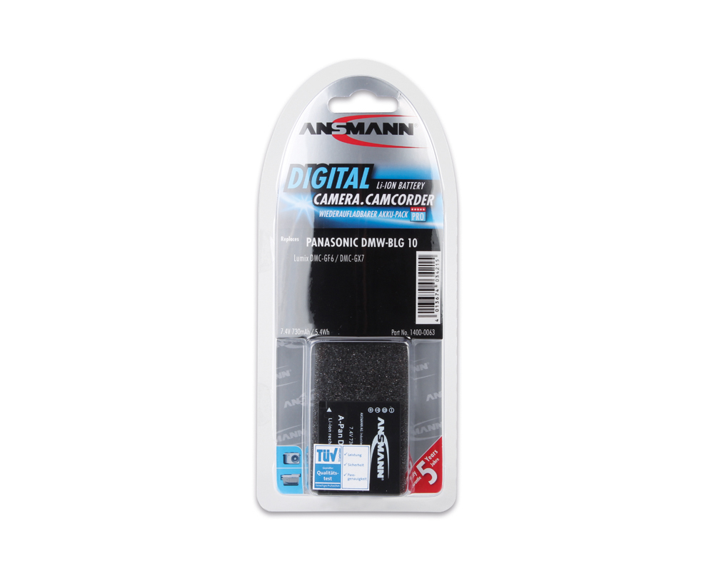 Ansmann A-Pan - Batterie - Li-Ion - 730 mAh - für Panasonic Lumix DC-TZ93, TZ95, TZ96, ZS200, DMC-TZ82, LX100, ZS80, Ansicht 2