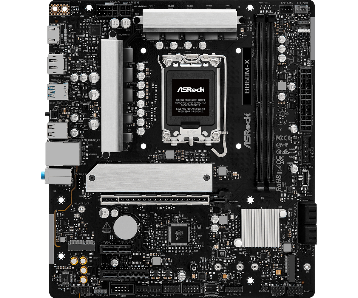 ASRock B860M-X - Motherboard - micro ATX - LGA1851-Sockel - B860 Chipsatz, Ansicht 2