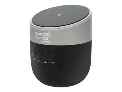 Manhattan Sound Science Bluetooth-Lautsprecher mit Induktionsladepad bis zu 5W 5V/1A Bedienelemente MicroSD-Slot schwarz/anthrazit