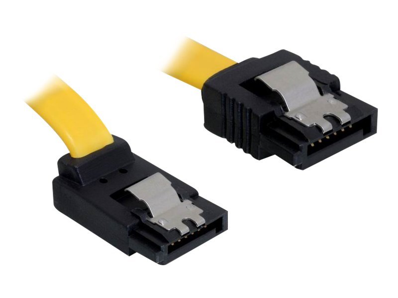 Delock Cable SATA - SATA-Kabel - Serial ATA 150/300 - SATA (W) zu SATA (W) - 20 cm - eingerastet, nach oben gewinkelter Stecker, gerader Stecker - Gelb
