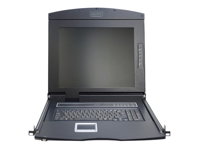 DIGITUS 17" LCD KVM Konsole, 1-Port VGA, französische Tastatur