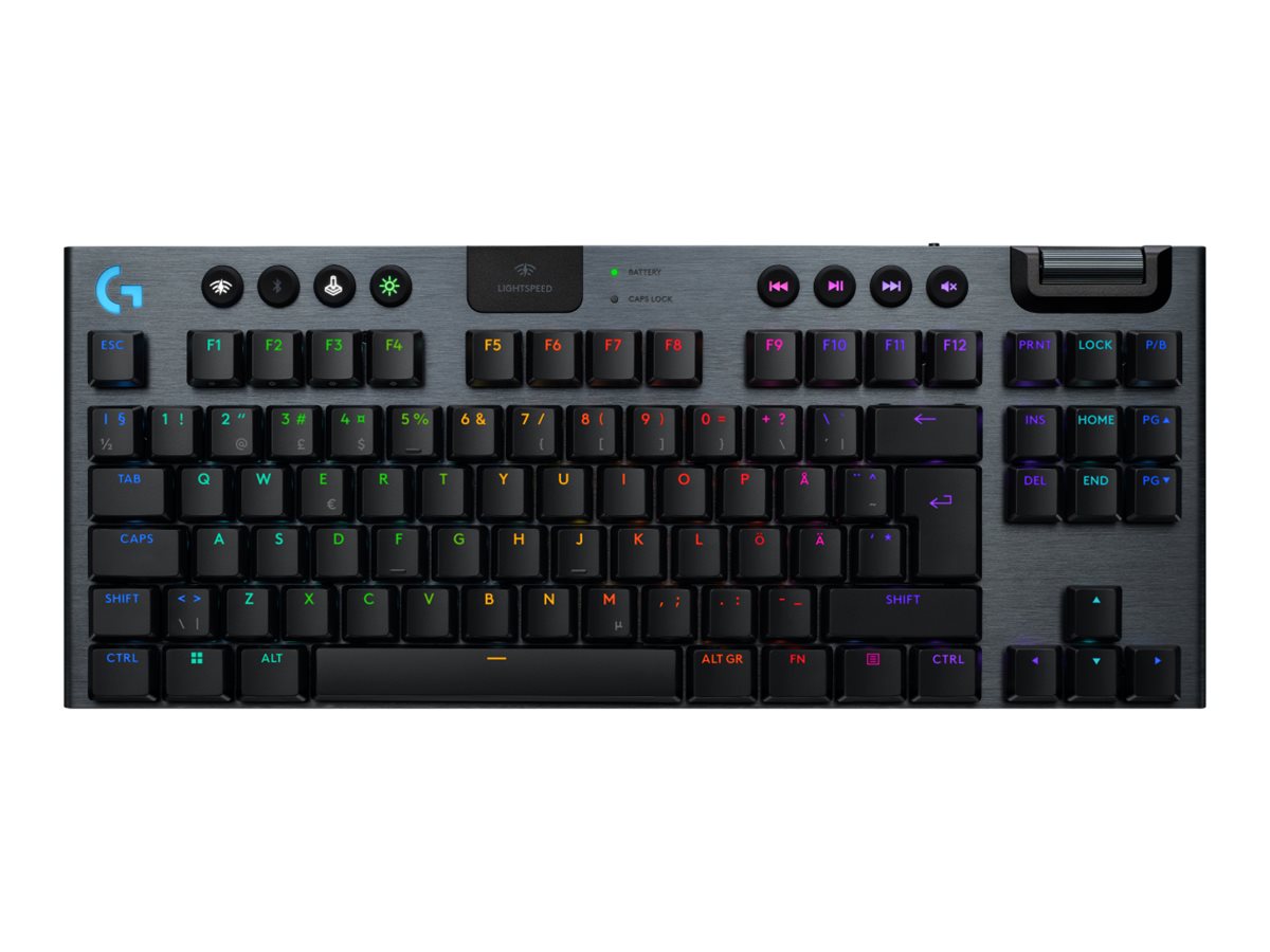 Logitech G G915 X - Tastatur - LIGHTSPEED - TKL - Hintergrundbeleuchtung - kabellos - Bluetooth 5.0 2.4 GHz USB - QWERTY - Nordisch (DänischFinnischNorwegischSchwedisch)