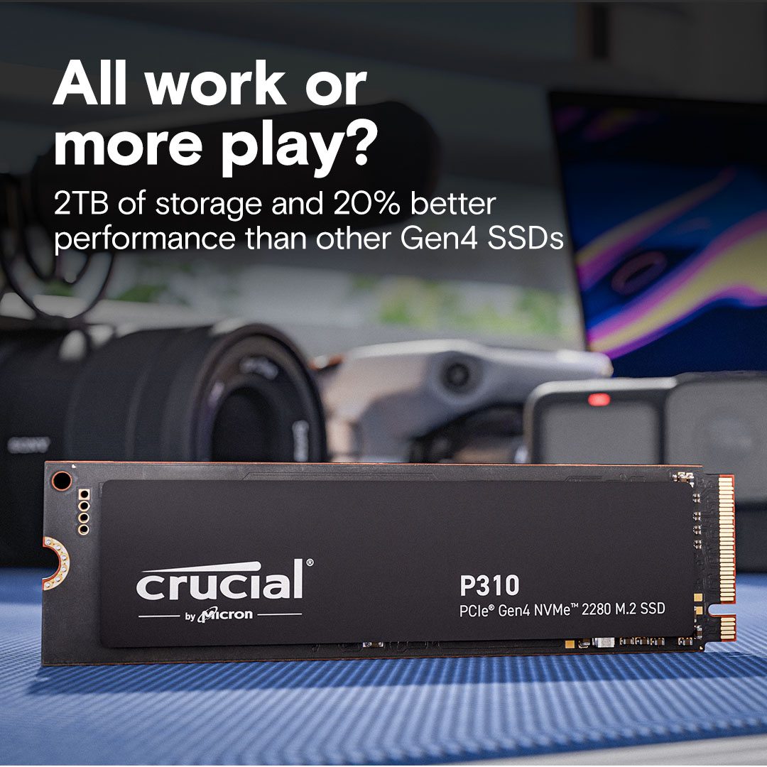 Crucial P310 - SSD - 1 TB - intern - M.2 2280 - PCIe 4.0 x4 (NVMe), Ansicht 3