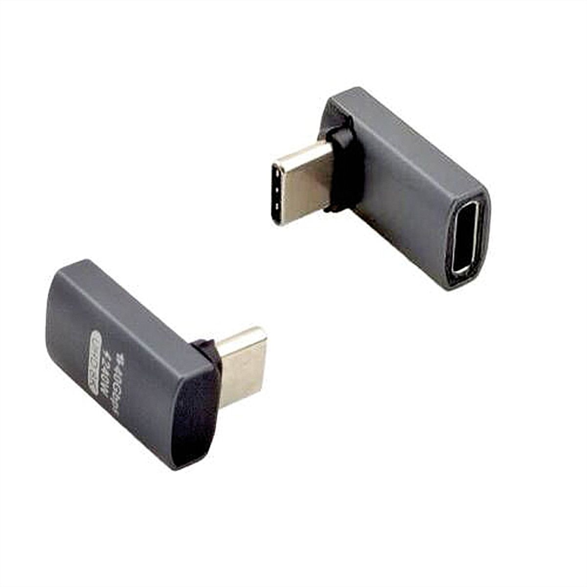ROLINE USB4 40G Typ C Adapter ST/BU 90° breit Alu, Ansicht 2