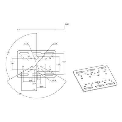 Ram Mounts RAM-335 - Lift Truck Overhead Guard Base, Ansicht 2