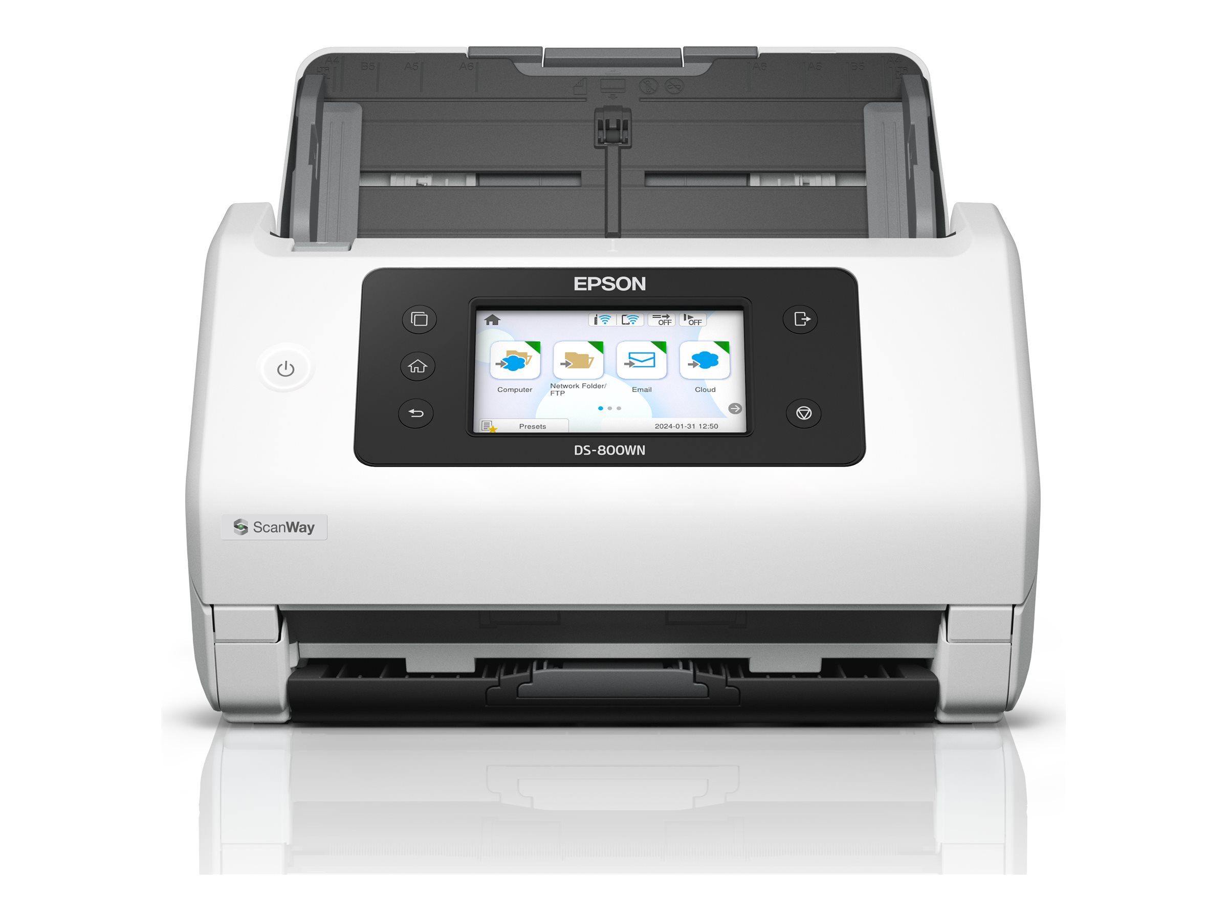 Epson WorkForce DS-800WN - Dokumentenscanner - Duplex - A4/Legal - 600 dpi x 600 dpi - bis zu 50 Seiten/Min. (einfarbig)