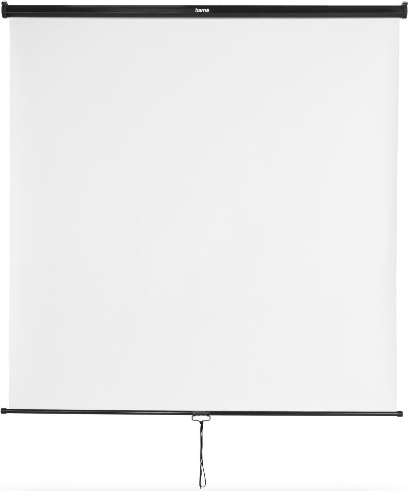 Hama Rolloleinwand 175 x 175 cm mobil für Decken- oder Wandmontage Weiß Schwarz