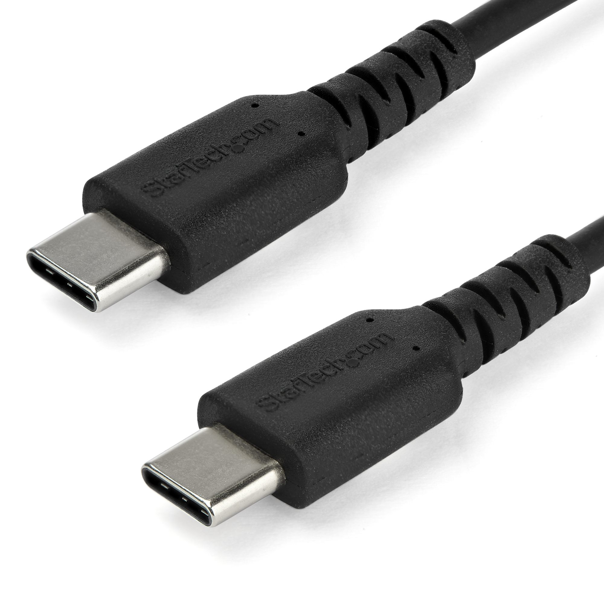 StarTech.com 1m USB-C Ladekabel - Langlebiges USB 2.0 Typ C zu USB C Datenübertragungs-/Schnellladekabel - TPE Mantel Aramidfaser M/M 60W Schwarz - Samsung S10 S20 iPad Pro MS Surface, 1 m, USB C, USB C, USB 2.0, 0,48 Gbit/s, Schwarz