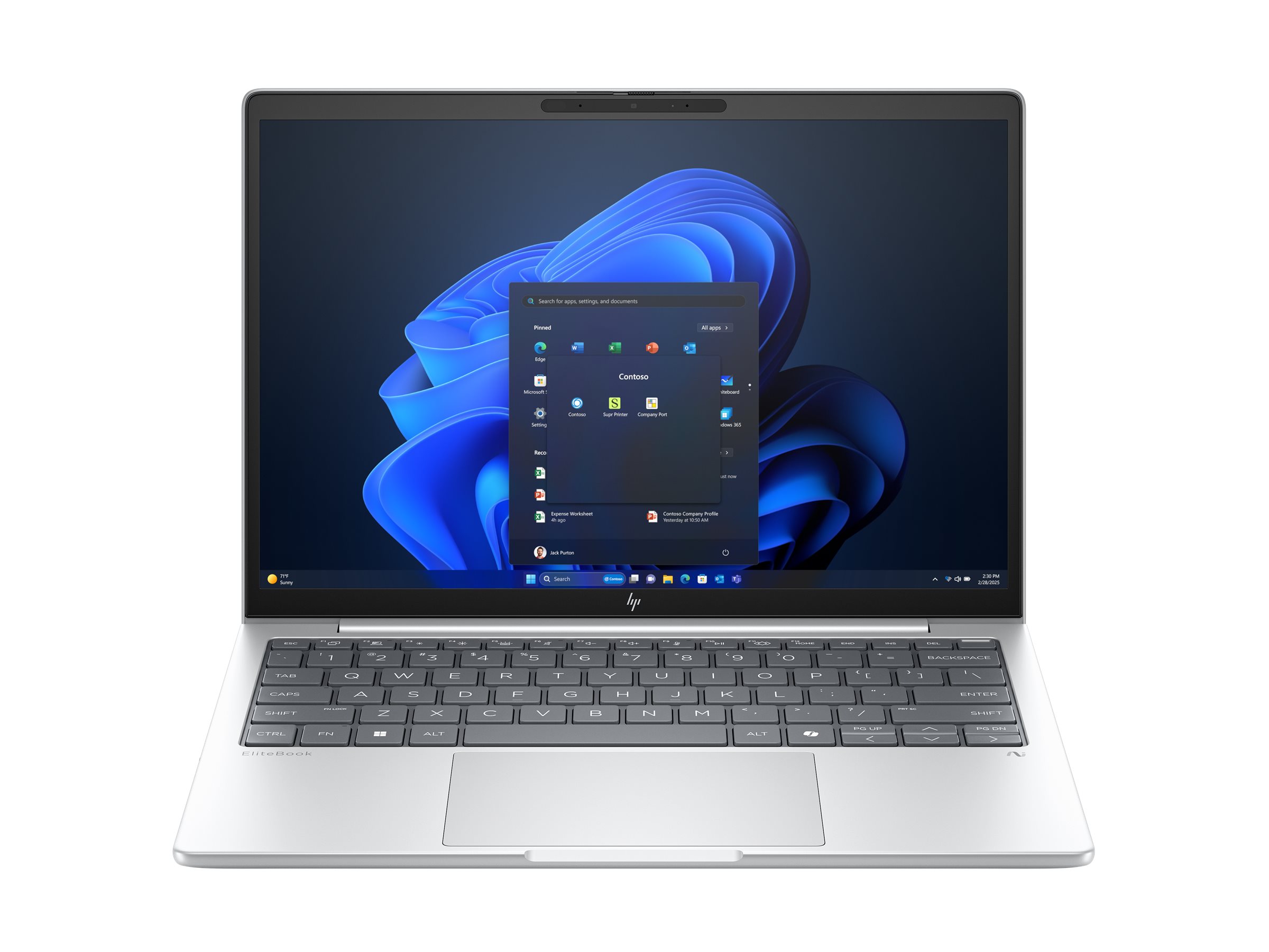 HP EliteBook 8 G1a Notebook AI - 177-Grad Scharnierdesign - AMD Ryzen 7 250 / 3.3 GHz - Win 11 Pro - Radeon 780M - 32 GB RAM - 512 GB SSD NVMe - 33.8 cm (13.3")