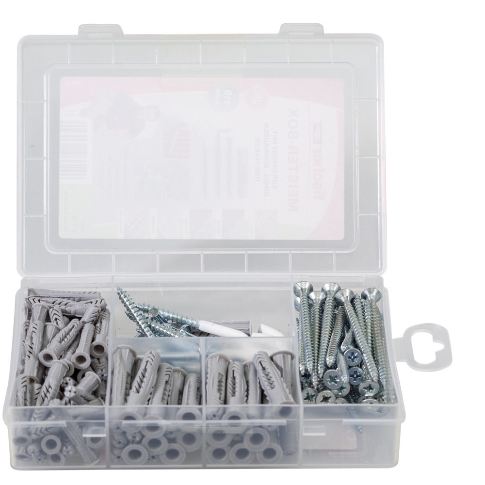 fischer MEISTER-BOX UX - Schrauben- & Dübelsatz - Beton - Grau - 75 Stück(e) - Box, Ansicht 3