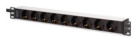 DIGITUS 1U Alu PDU rackmount 8x Safety outlet 1x outlet - (Offline-) USV - 19"