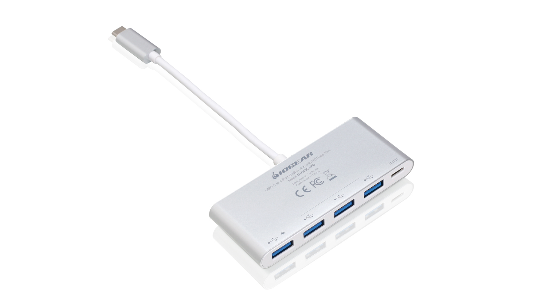 IOGEAR GUH3C4PD USB-C - Hub - 4 x SuperSpeed USB 3.0, Ansicht 2