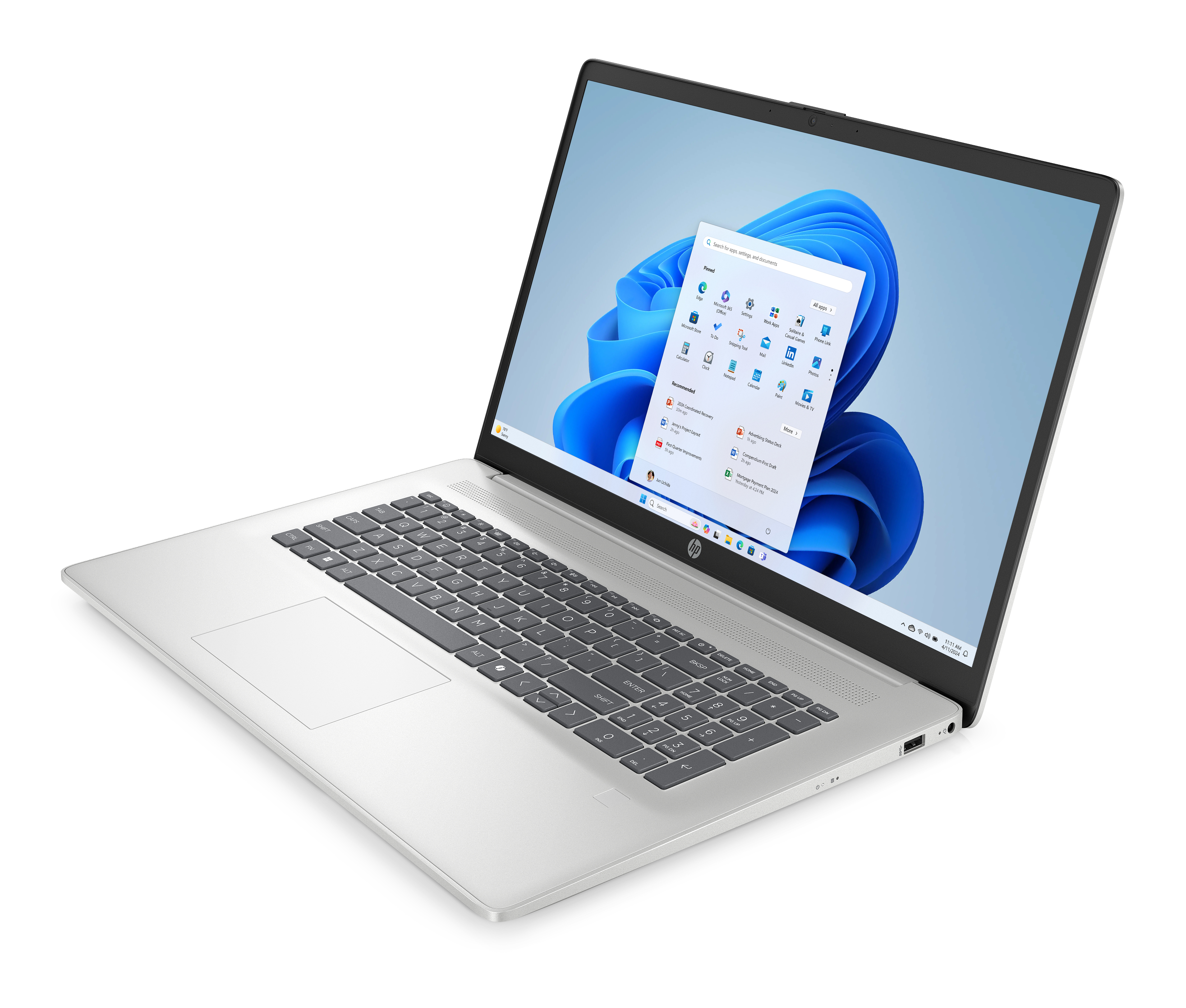 HP 17-cp2559ng AMD Ryzen 5 17.3 - Notebook - 2,8 GHz - TL: Deutsch, QWERTZ, Ansicht 3
