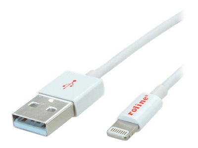 Roline - Lightning-Kabel - Lightning männlich zu USB männlich - 1 m - abgeschirmt - weiß