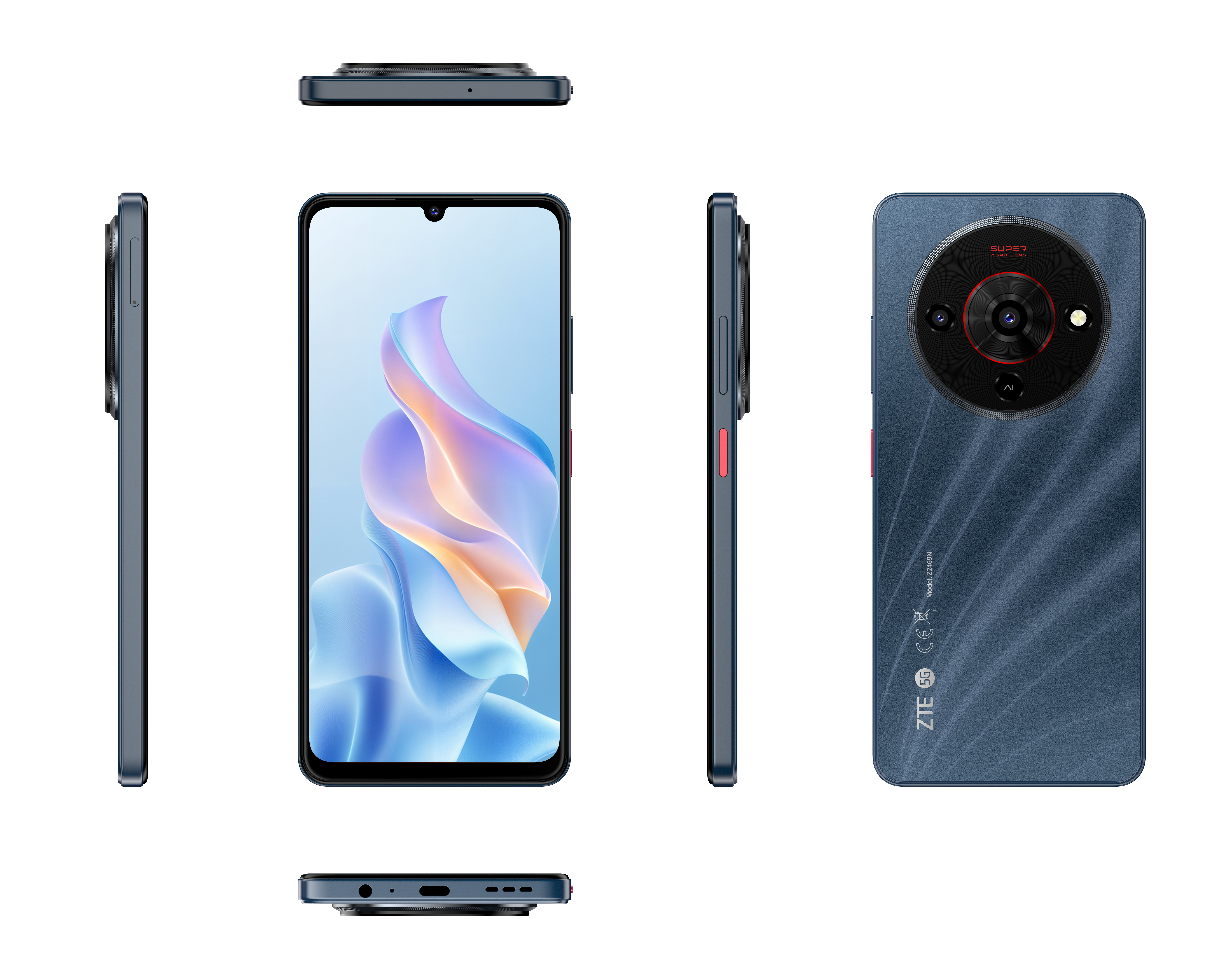 ZTE Blade A76 5G - 5G Smartphone - Dual-SIM - RAM 6 GB / Interner Speicher 128 GB - Stardust Black, Ansicht 2