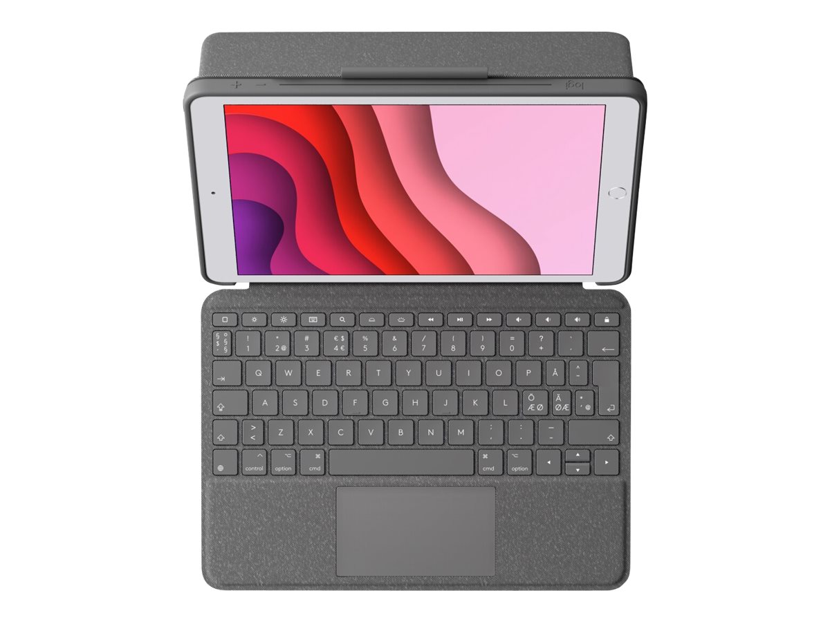 Logitech Combo Touch - Tastatur und Foliohülle - mit Trackpad - hintergrundbeleuchtet - Apple Smart connector - QWERTY - Nordisch (DänischFinnischNorwegischSchwedisch)
