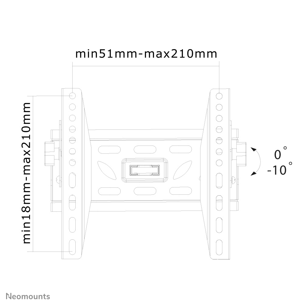 Neomounts LED-W220 - Halterung - neigen - für LCD-Display - Schwarz - Bildschirmgröße: 55.9-101.6 cm (22-40), Ansicht 3