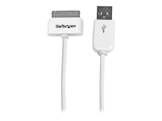 StarTech.com 1m USB iPhone / iPad und iPod Ladekabel - USB auf Apple 30 pin Dock Connector / Stecker Datenkabel - Weiß - Lade-/ Datenadapter - Apple Dock männlich zu USB männlich - 1 m