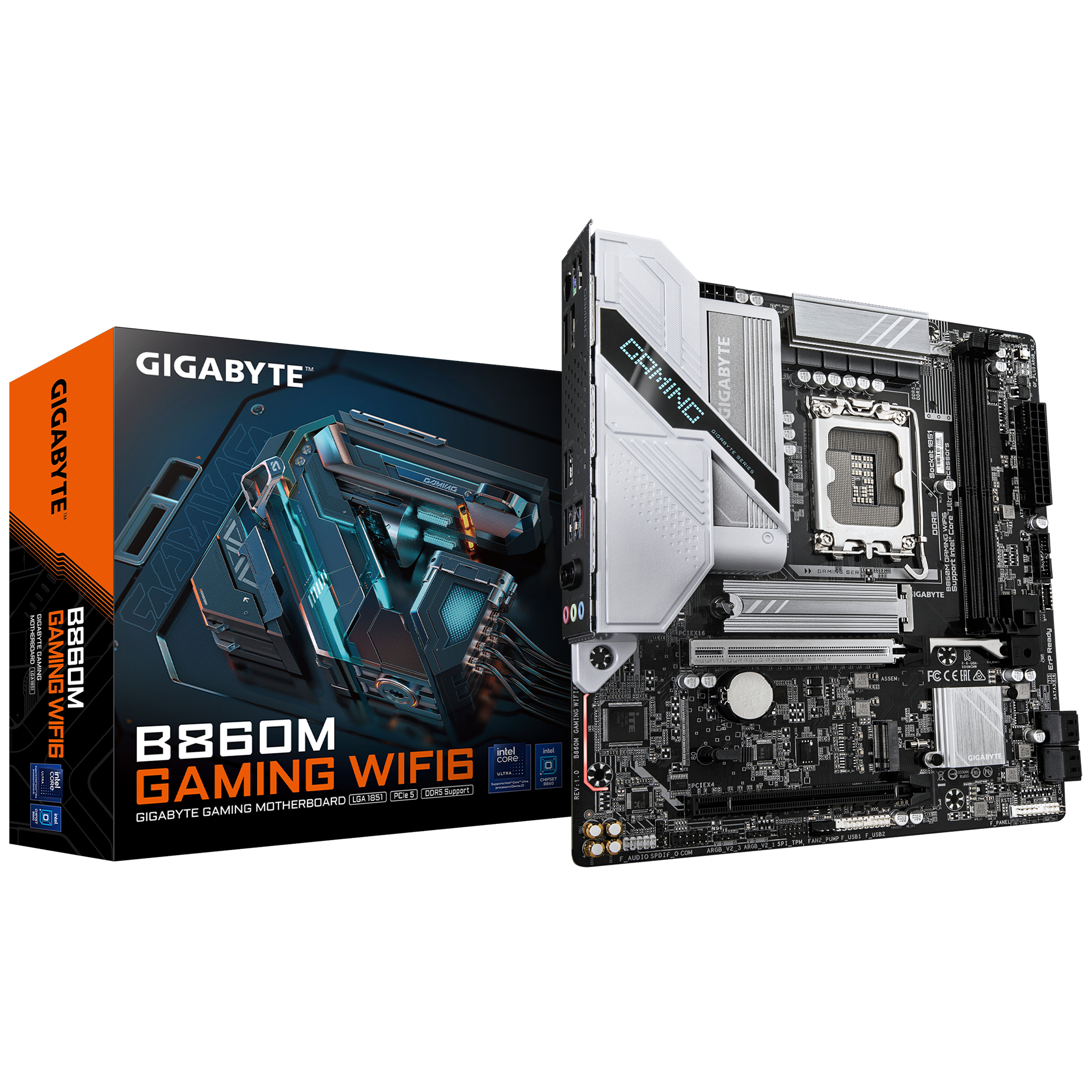 Gigabyte B860M Gaming WIFI6 B860 S1851 mATX DDR5 - Mainboard - Intel Sockel 1851 (Core Ultra 100&200), Ansicht 2