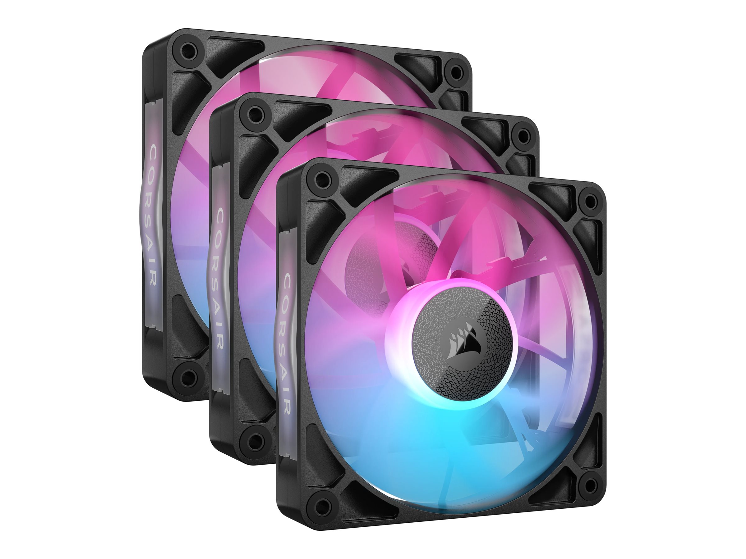 Corsair iCUE Link RX120 RGB Triple Starter Kit - Gehäuselüfter - 120 mm - Schwarz (Packung mit 3)