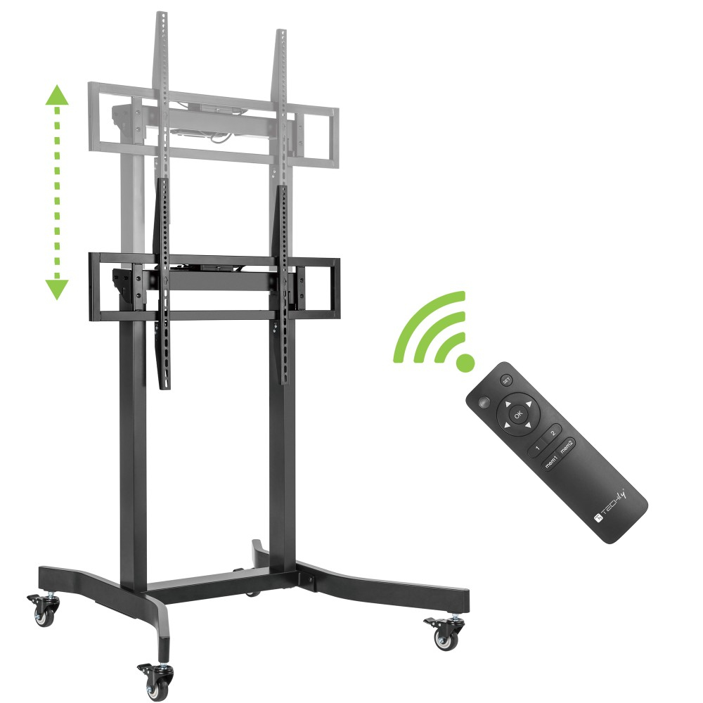 Techly Motorisierter TV Wagen mit einstellb. Höhe fuer 55-100'' schwarz, Ansicht 2