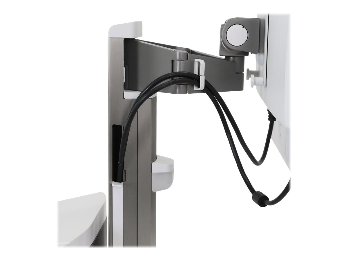 Ergotron CareFit Pro - Wagen - Electric Lift - für LCD-Display  PC-Ausrüstung - verriegelbar - medizinisch - weiß Warm Gray - Bildschirmgröße: bis zu 686 cm (bis zu 27 Zoll)