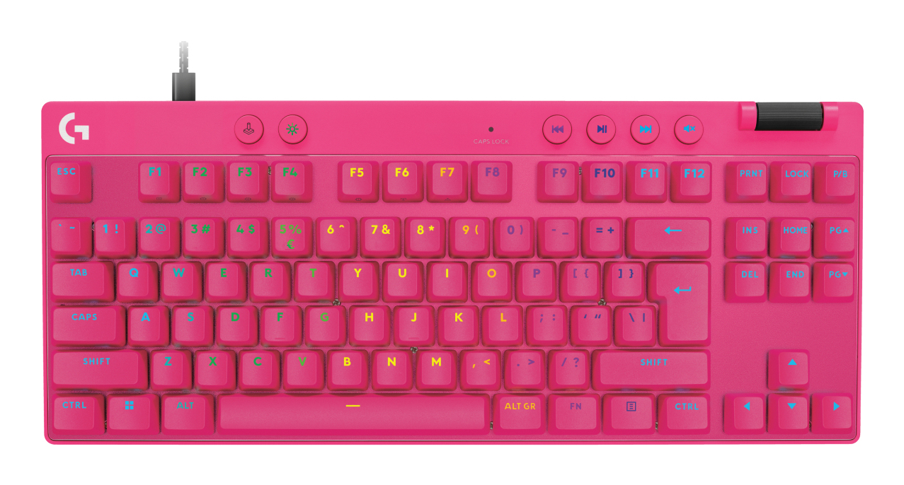 Logitech G PRO X RAPID - Tastatur - TKL - Hintergrundbeleuchtung - TL: US, QWERTY - Rosa, Ansicht 3