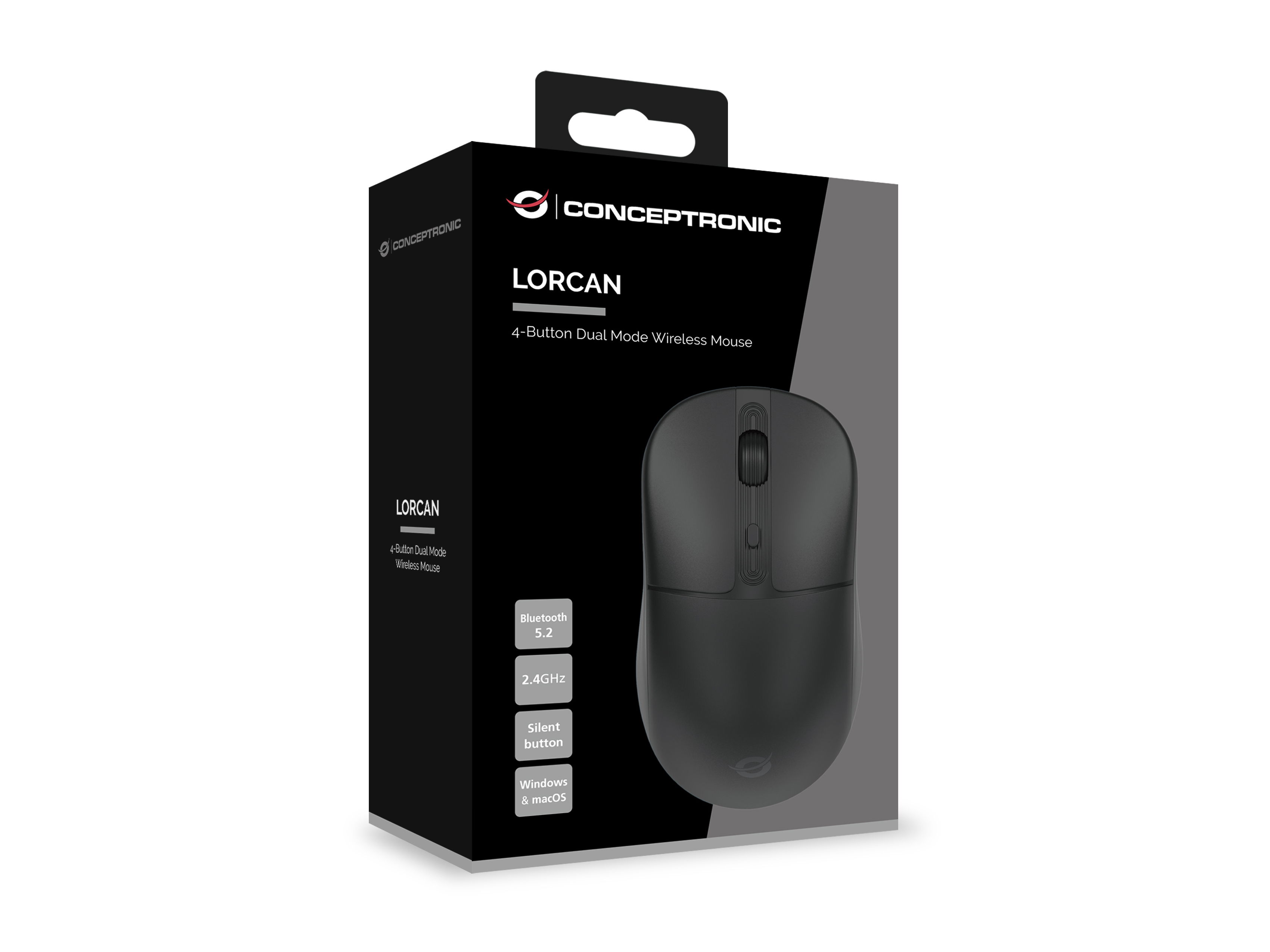 Conceptronic LORCAN04B Bluetooth Maus wireless sw - Maus - 1.600 dpi, Ansicht 3