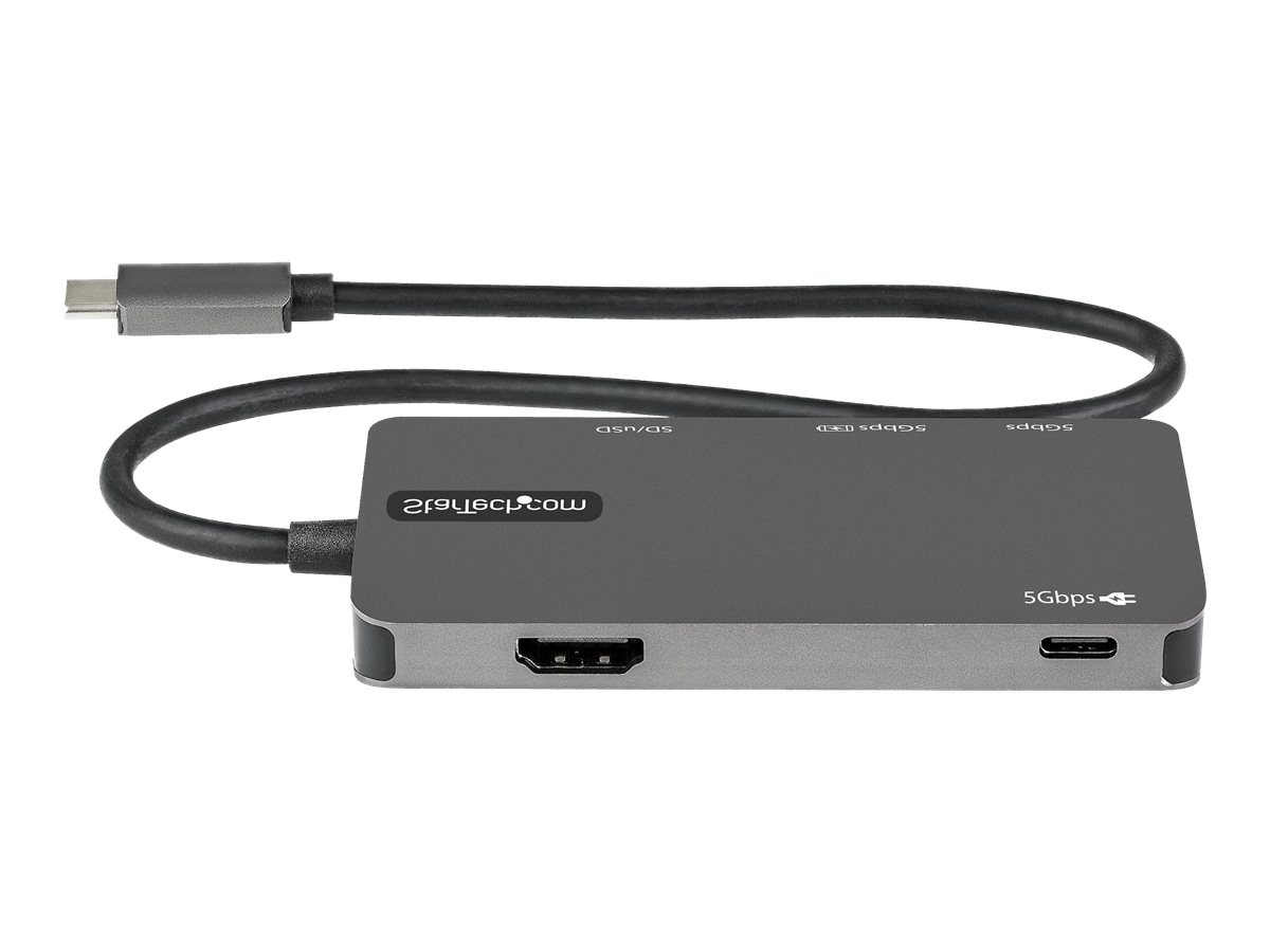 StarTech.com USB-C Multiport Adapter - USB-C auf 4K-HDMI, 100W PD Pass-Through, SD-/MicroSD-Steckplatz -  USB-C-Mini-Dock - 30 cm langes Kabel (DKT30CHSDPD) - Dockingstation - USB-C / Thunderbolt 3