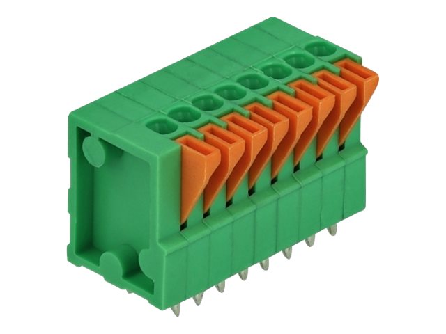 Delock Terminal Block with Push Button for PCB - Termination Block - grün orange (Packung mit 4)