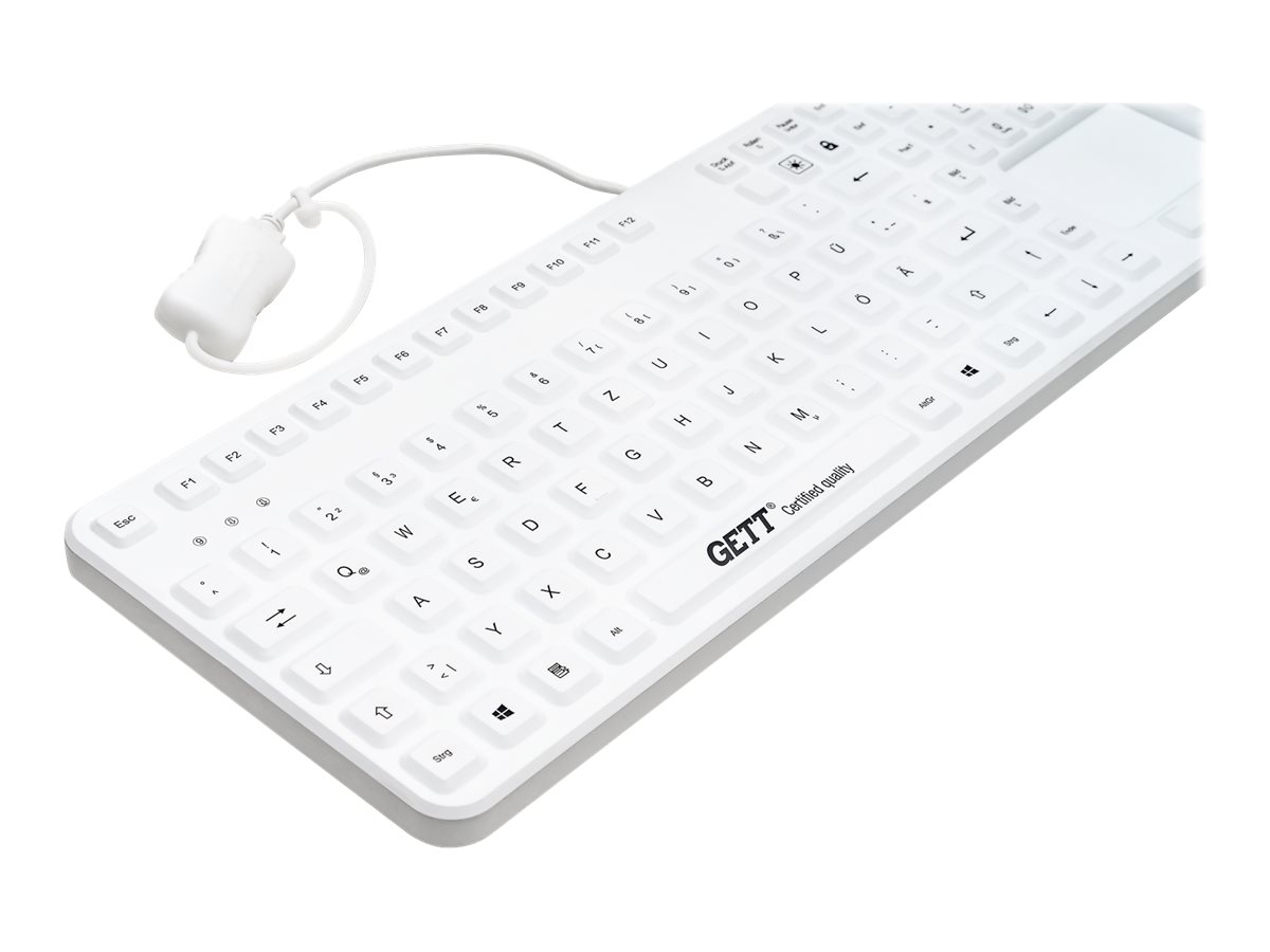 GETT CleanType Prime Touch+ TKG-109-GCQ-PR-TOUCH-KGEH-WHITE-IP68-MAG-BACKL-USB-CH - TL: Schweiz, QWERTZ, Ansicht 5