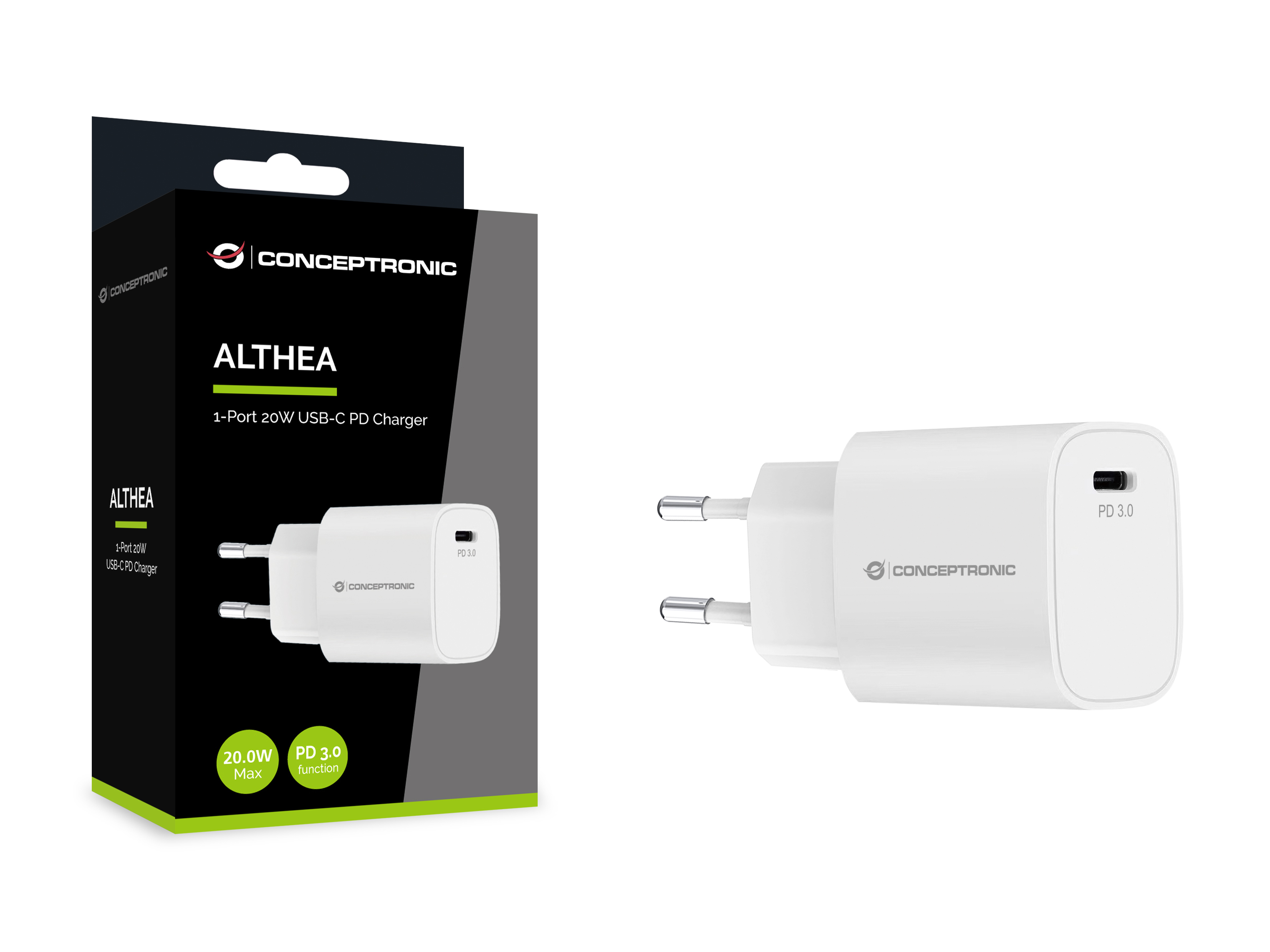 Conceptronic Ladegerät 1Port USB-C 20WPD3.0 Desk ws, Ansicht 2