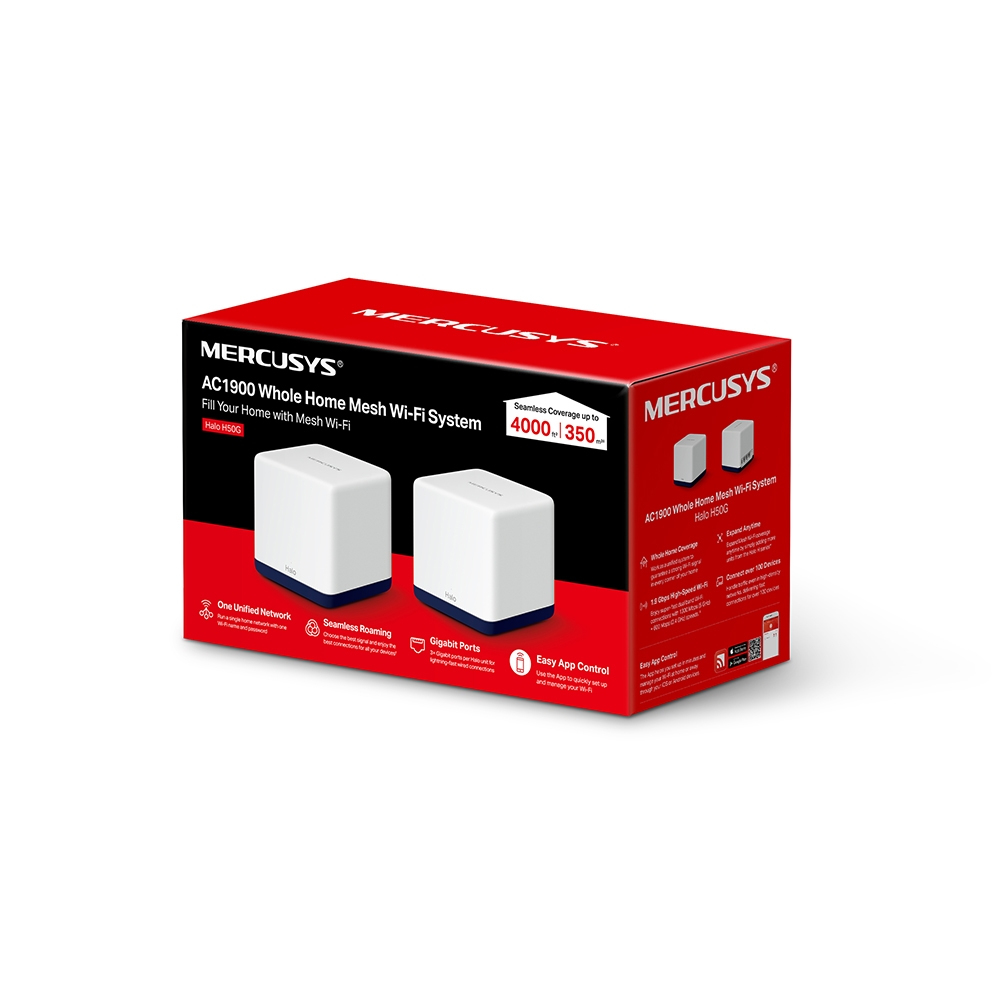 Mercusys Halo H50G(2-pack) - Weiß - Intern - Mesh-System - 0 - 40 °C - 10 - 90% - 5 - 90%, Ansicht 2