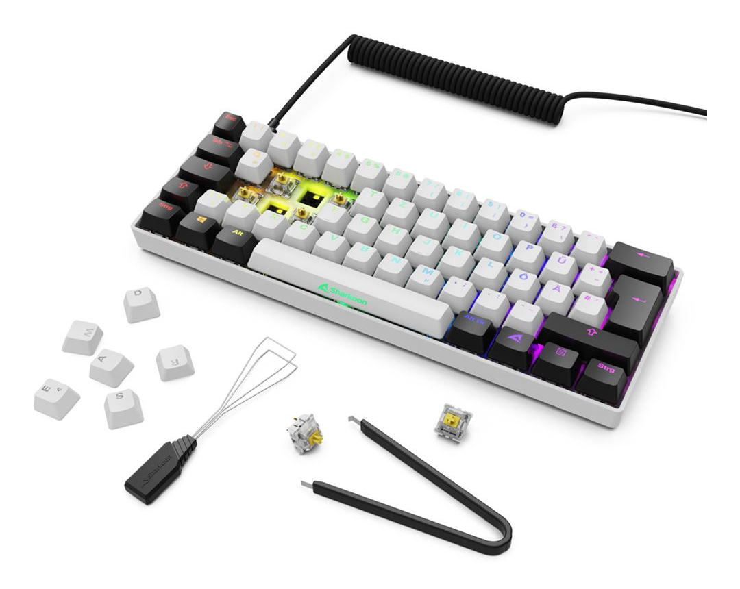 Sharkoon Skiller SGK50 S4 Gen2 weiss Gateron Yellow - TL: Deutsch, QWERTZ, Ansicht 4