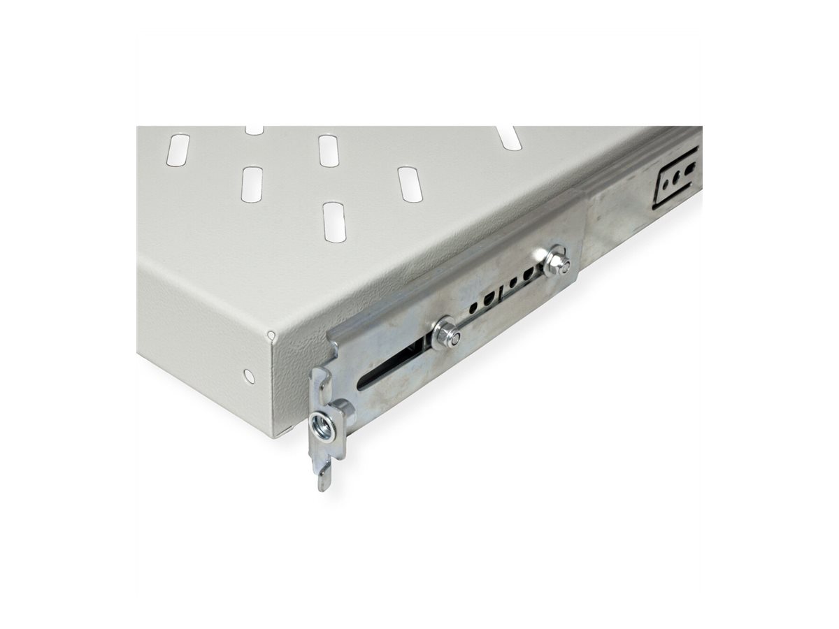 ROLINE 19 Zoll Fachboden 1 HE ausziehbar 550 T 25 kg grau, Ansicht 2