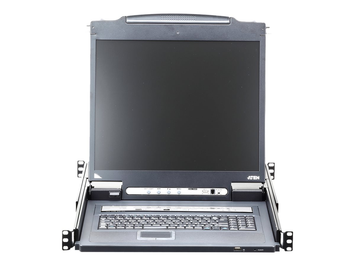 ATEN Slideaway CL5716IN - KVM-Konsole mit KVM-Switch - 16 Anschlüsse - PS2 USB - Englisch - 48.3 cm (19)