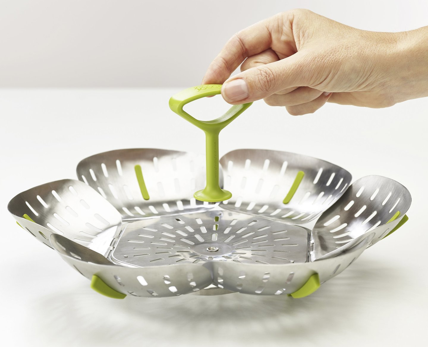 Joseph Joseph Bloom Steel Folding Steamer Basket - Einzelner Dampfgarerkorb - Edelstahl - 16 cm - 100 mm, Ansicht 2