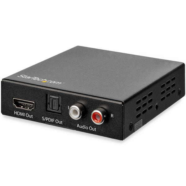 StarTech.com 4K HDMI Audio Extractor mit 4K 60Hz Unterstützung, Schwarz, 4096 x 2160 Pixel, 1280 x 720,1920 x 1080,1920 x 1200,3840 x 2160,4096 x 2160, 60 Hz, 5.1 Kanäle, HDMI